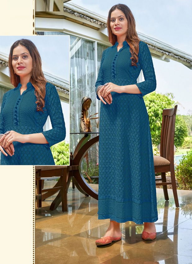 Sweet Lady Heavy Fancy Party Wear Rayon Long Kurti Collection